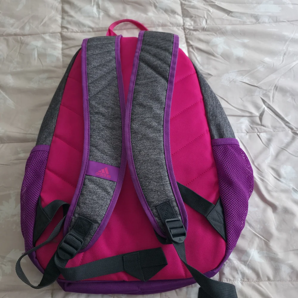 Adidas Gray and Purple Backpack - Picture 2 of 4